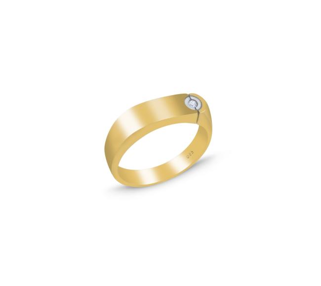Ανδρικό δαχτυλίδι σε κίτρινο και λευκό χρυσό 14 καρατίων (RI00223)