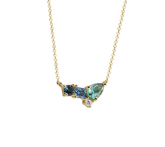 Κολιέ Χρυσό Κ14 με Πολύτιμους Λίθους ΚΟΛΙΕ