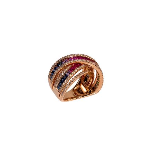 Δαχτυλίδι σε ροζ χρυσό 18 καρατίων με μπριγιάν