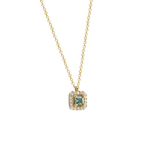 Κολιέ Χρυσό Κ14 με Πράσινη Πέτρα ΚΟΛΙΕ