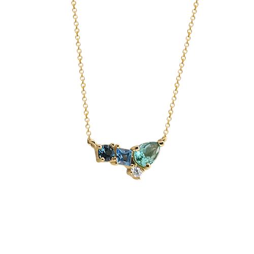 Κολιέ Χρυσό Κ14 με Πολύτιμους Λίθους ΚΟΛΙΕ